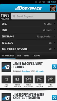 BodySpace android App screenshot 2